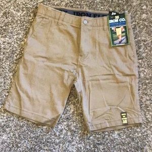 Men’s Iron Co. stretch shorts, 32, tan